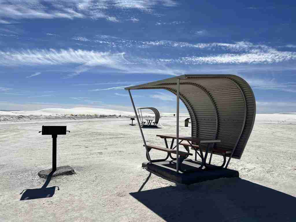 Picnic area at White Sands National Park