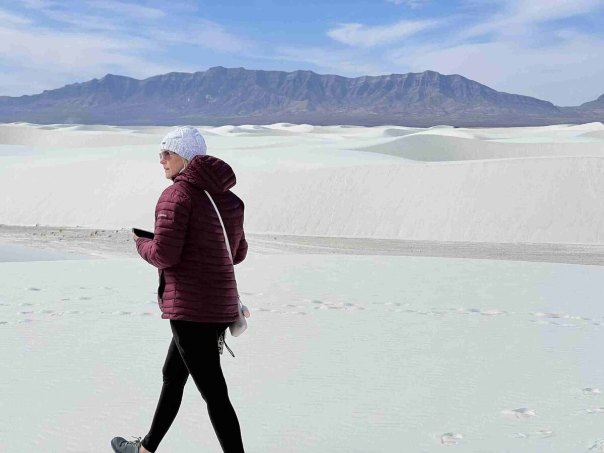 White Sands National Park white sands and mountains
