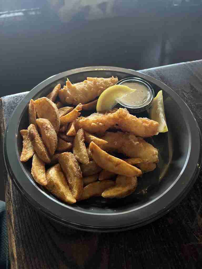 Fish and chips at Leaky Cauldron