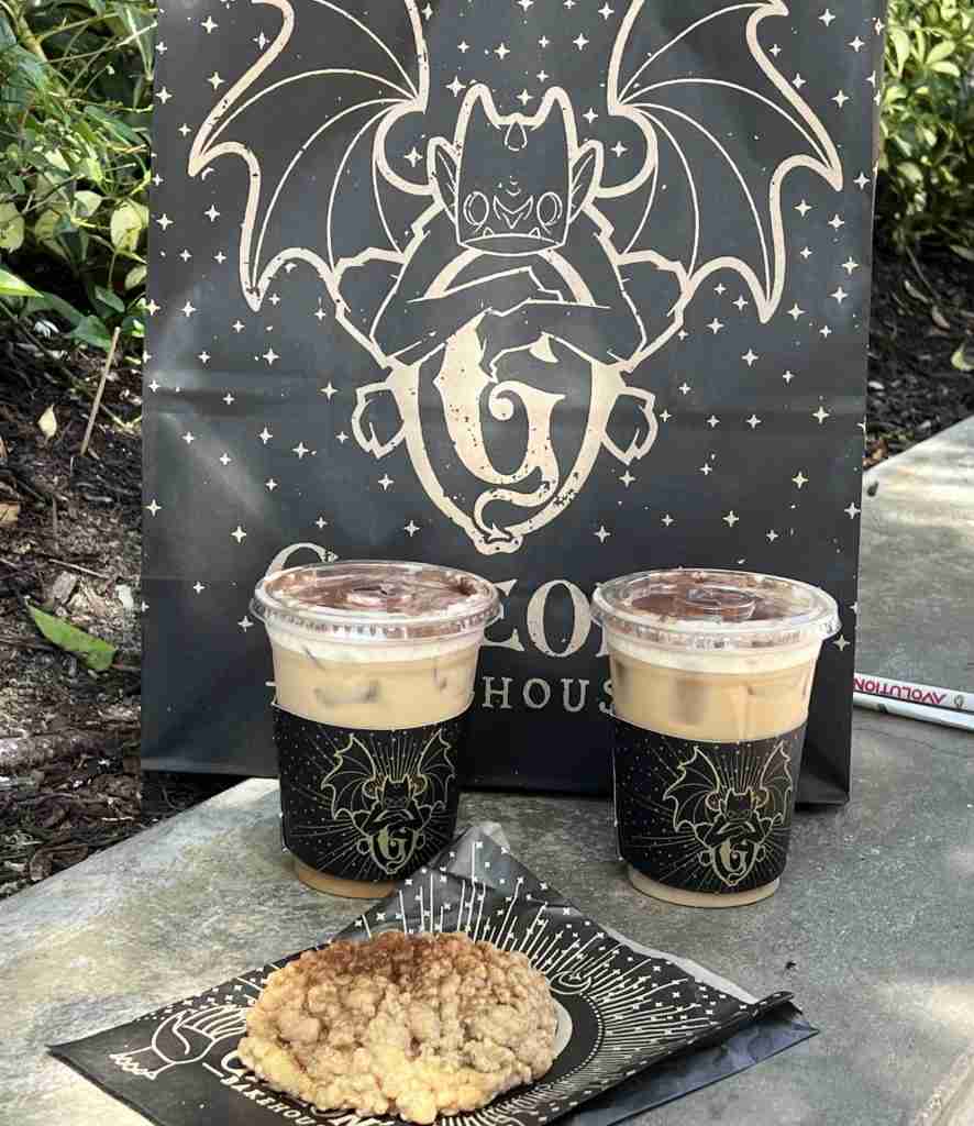 Gideon's coffee cake cookie and nitro cold brews