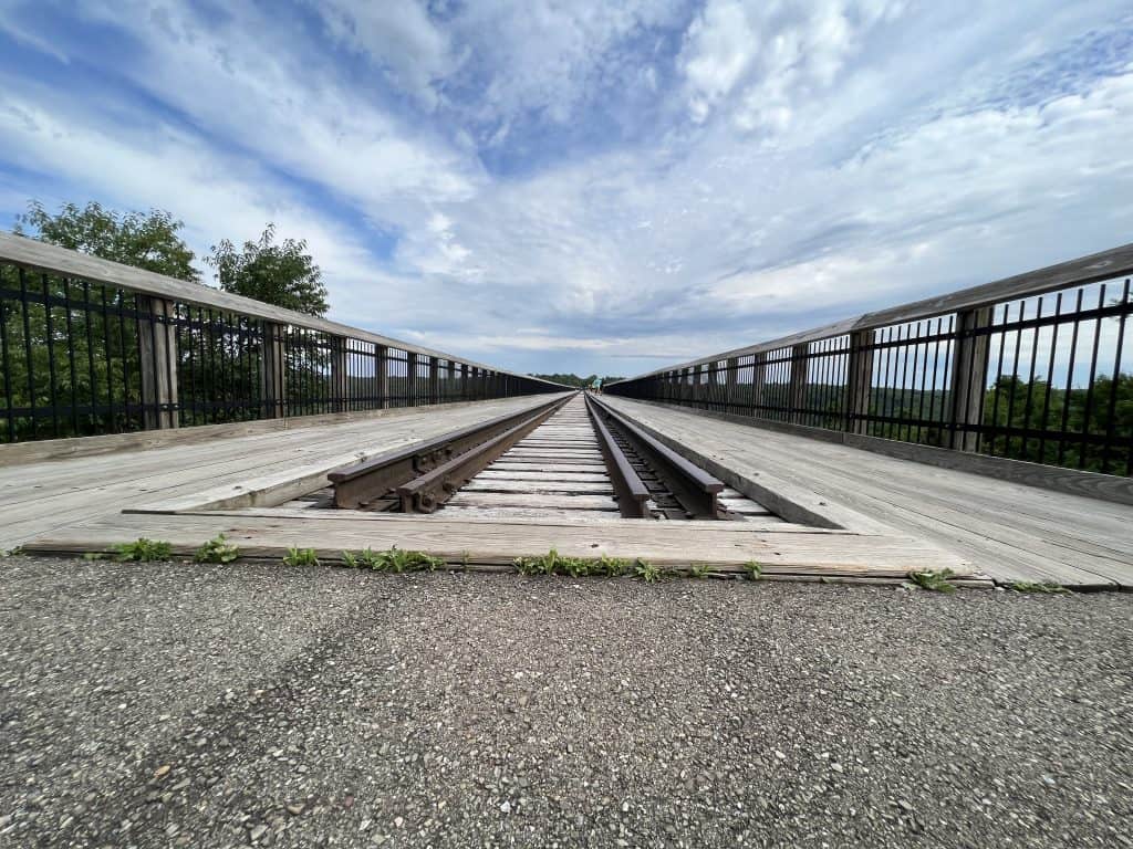 Railroad tracks on Kinzua Bridge