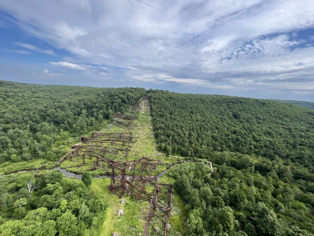 Kinzua Bridge steel debris after 2003 tornado