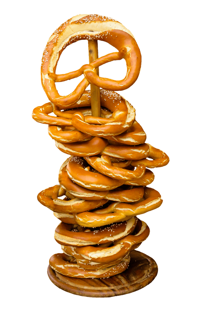 stack of pretzels at Oktoberfest