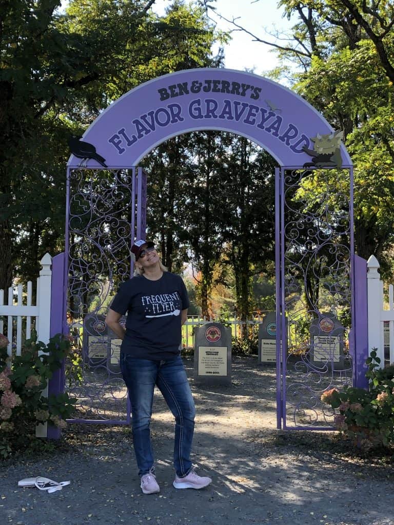 Julie at Ben & Jerry's Flavor Graveyard.