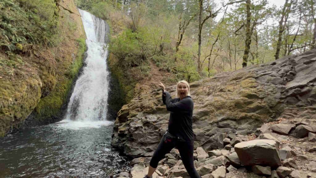 Bridal Veil Falls along Columbia River Gorge