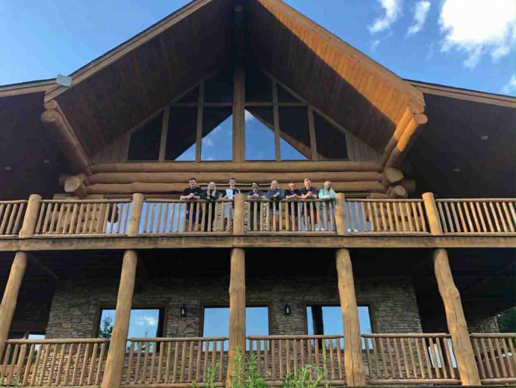 Two-level deck at Smoky Mountains cabin