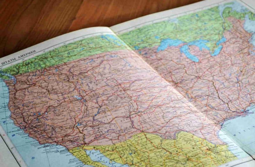 country map on brown wooden surface