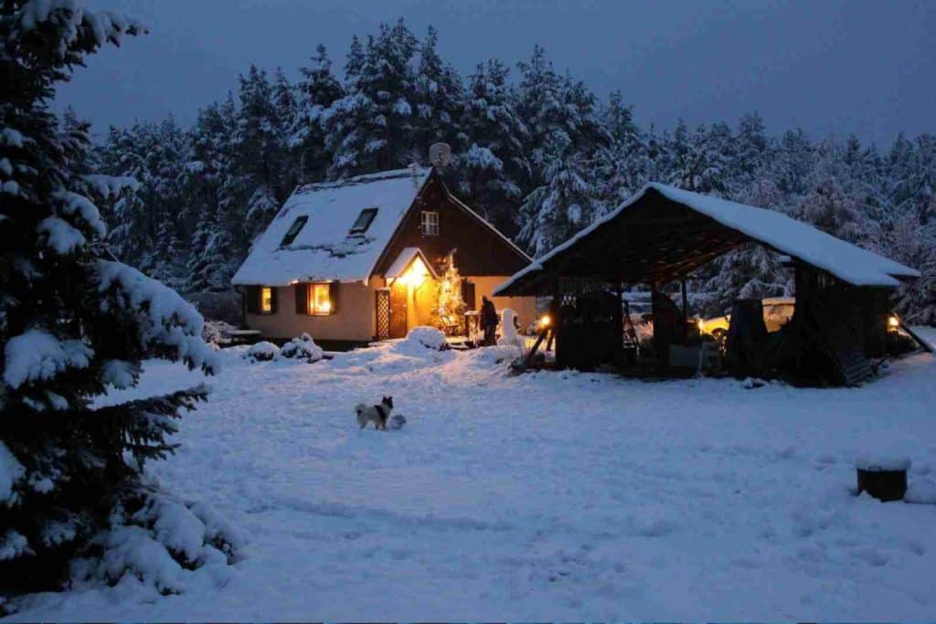 small town in winter