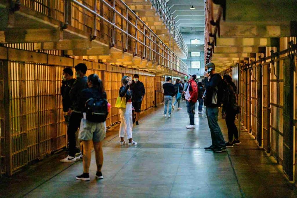 People touring Alcatraz