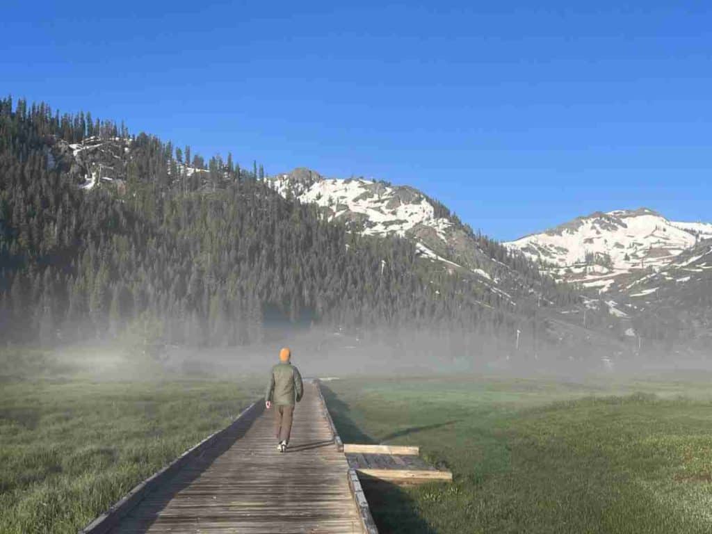 Morning walk at Palisades Tahoe