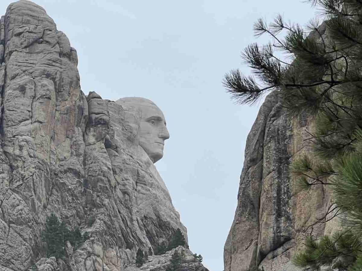 Side view of George Washington at Mount Rushmore