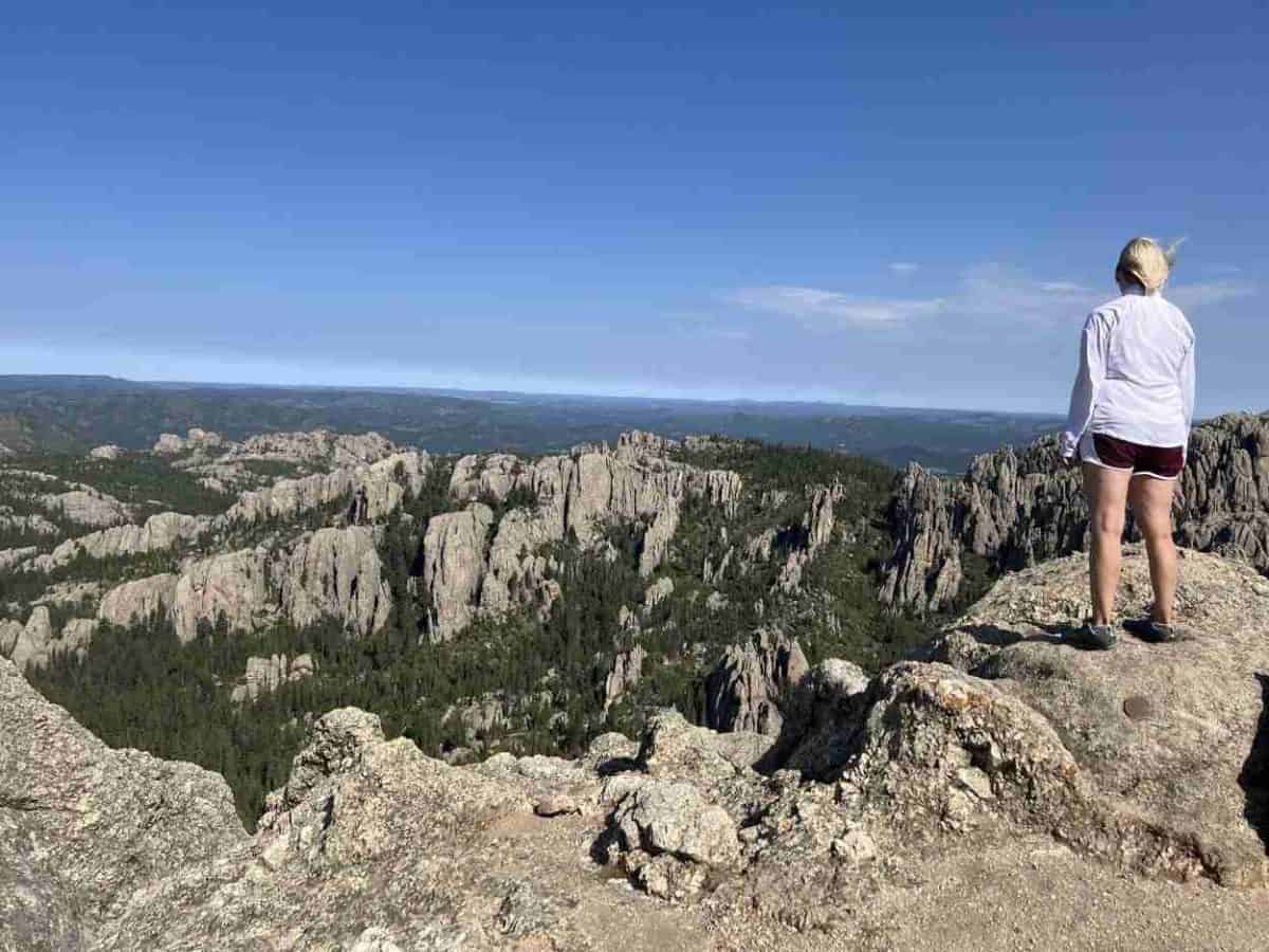 Standing at peak of Little Devils Tower