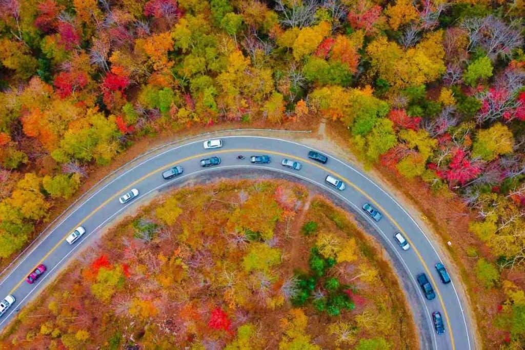View from above of Kancamagus Highway