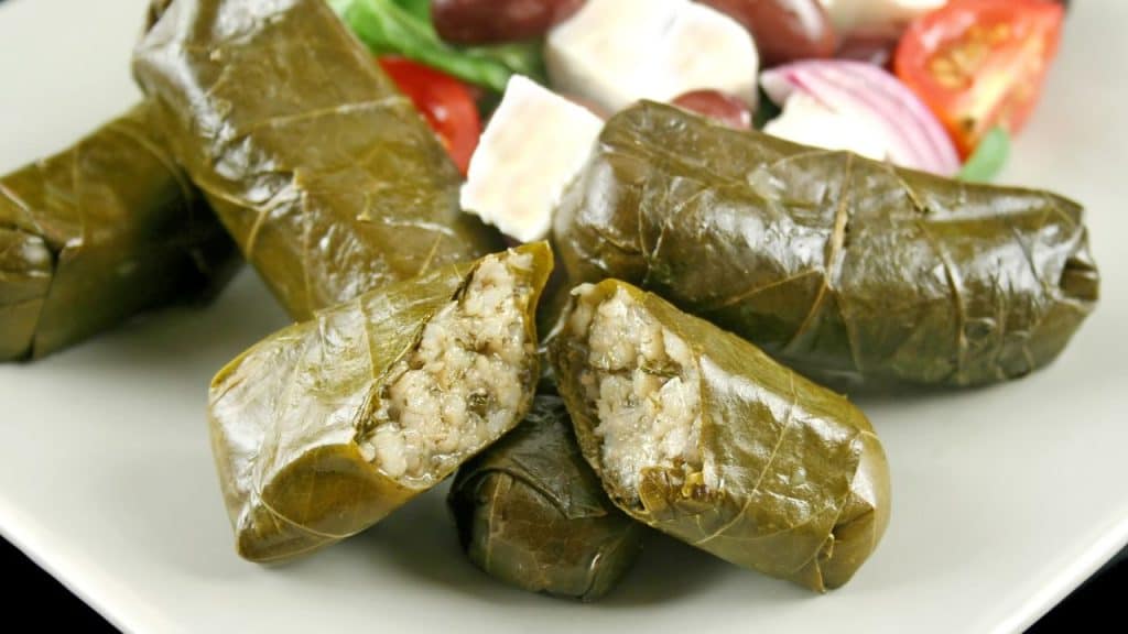 Dolmades - stuffed grape leaves