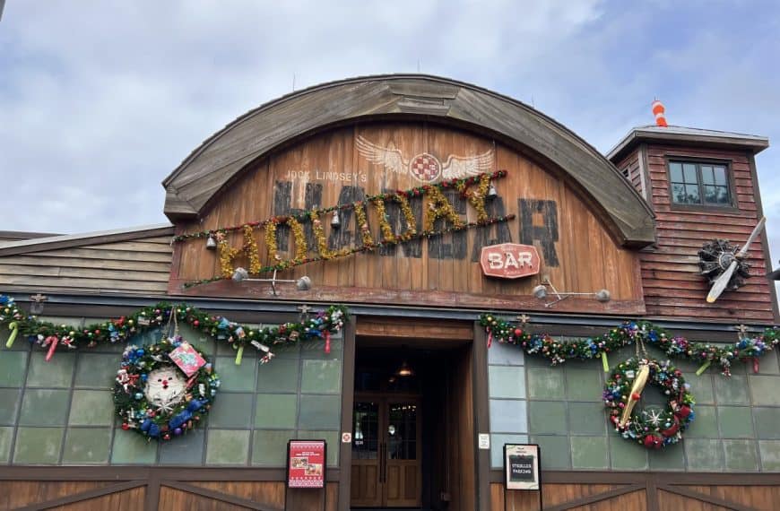 Jock Lindsey's Hangar Bar during the holiday season