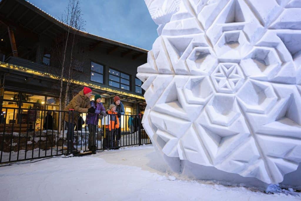 Snow flake sculpture at SnowDays Festival in Banff