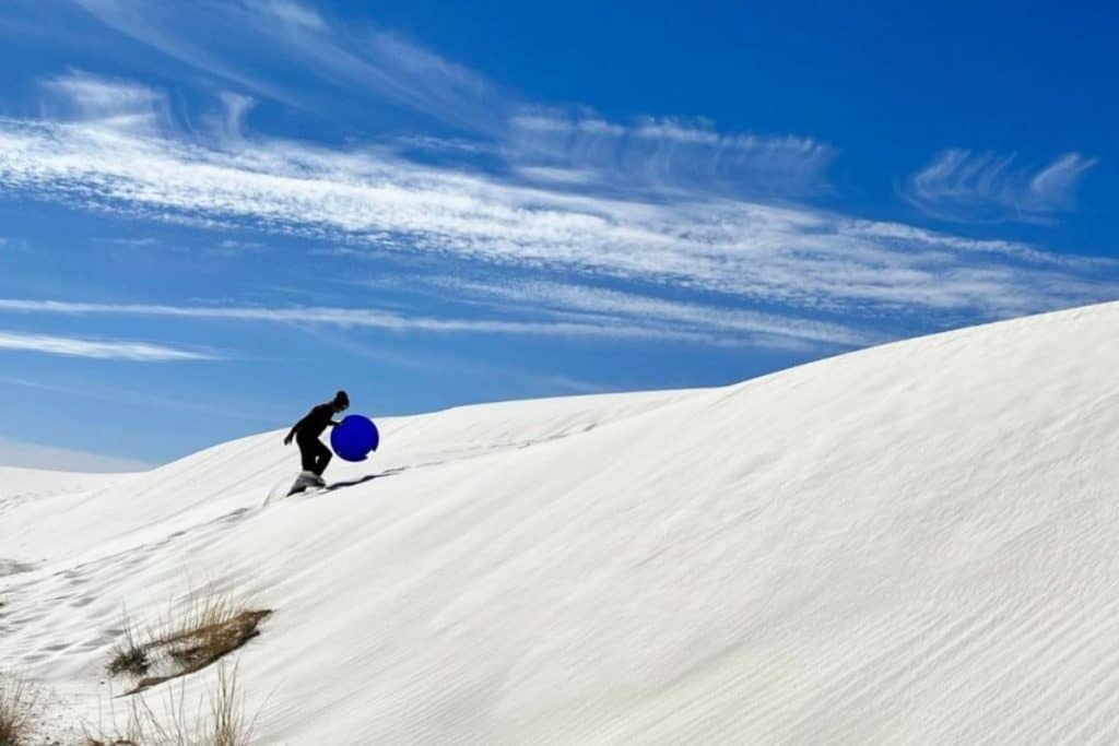 activities in White Sands National Park - sand sledding