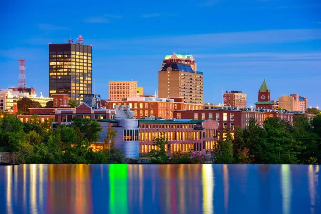 Skyline in Manchester, New Hampshire