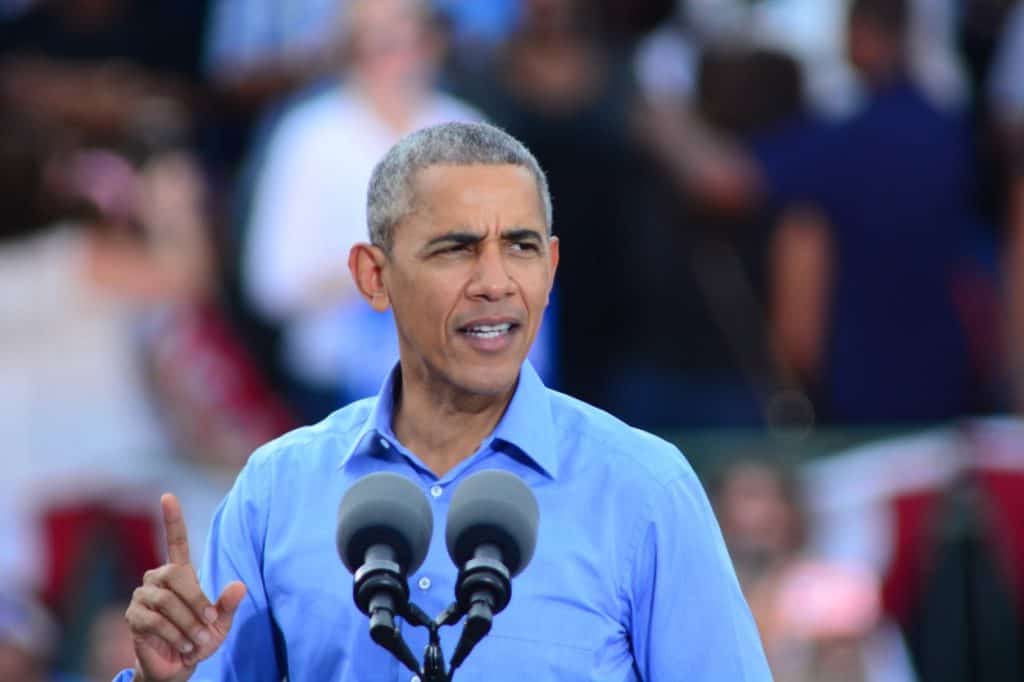 Barack Obama makes a public speech