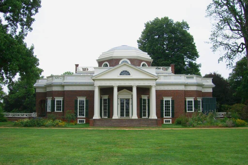 presidential places to visit - Monticello, home of Thomas Jefferson