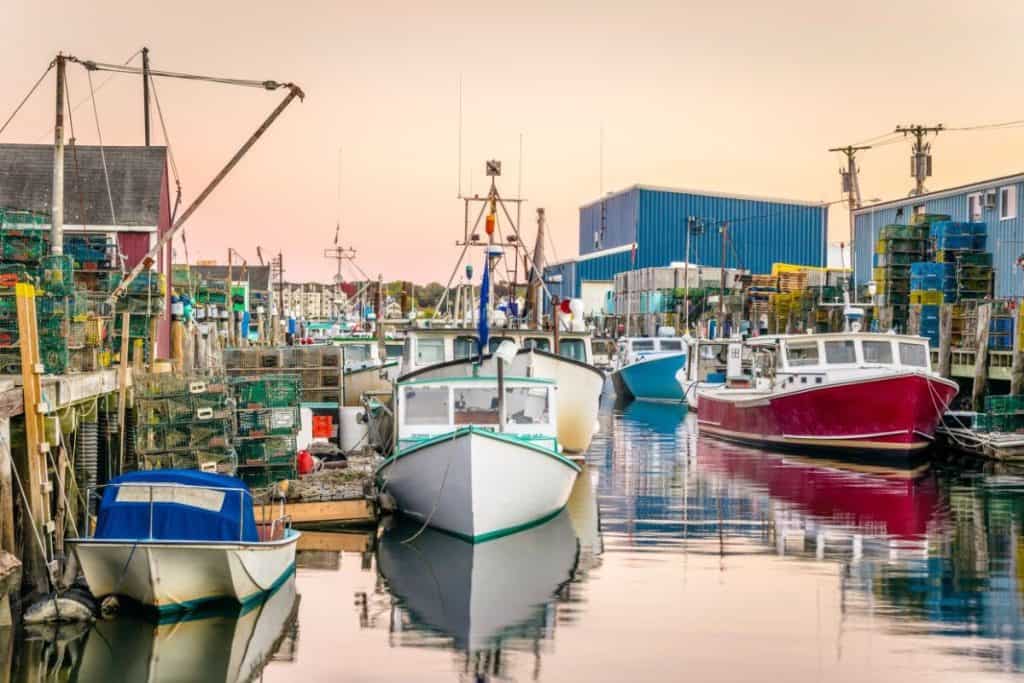 Boats at the pier in Portland, Maine