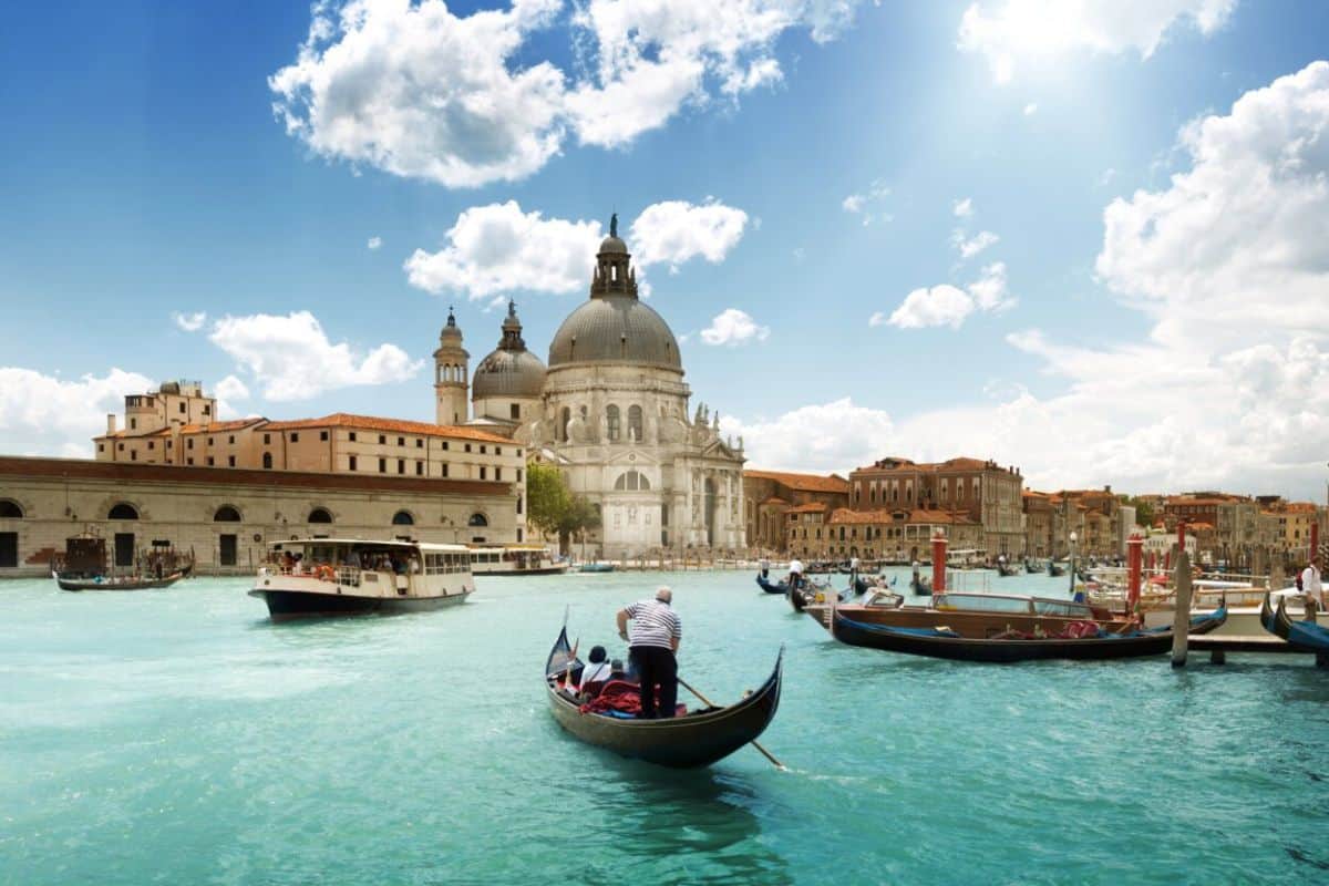 Boats on the water in Venice, Italy