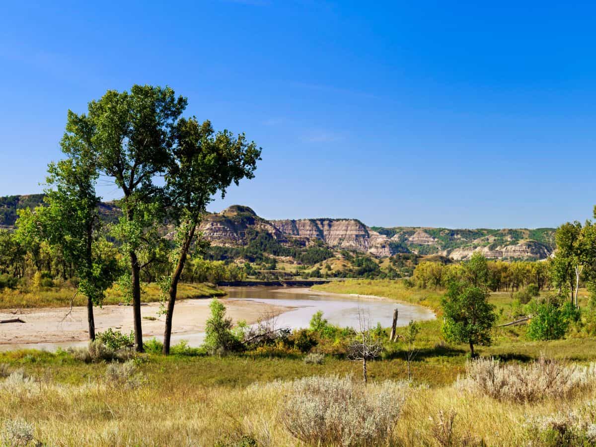 The Little Missouri River weaves through Theodore Roosevelt National Park North Unit.