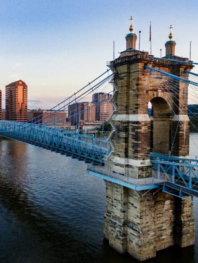 brown and blue concrete bridge