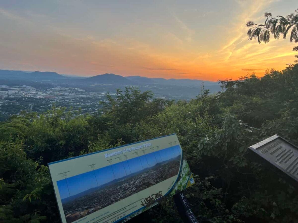 The sun rises over the Blue Ridge Mountains