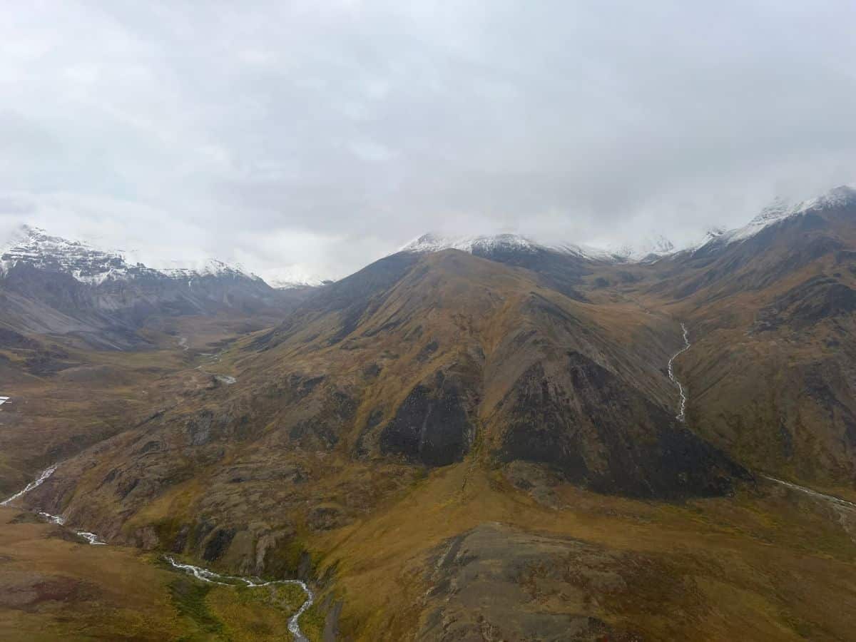 Aerial view of Gates of the Arctic National Park Alaska.