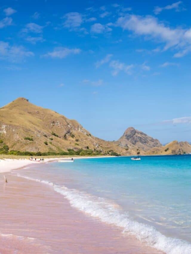 a unique pink beach