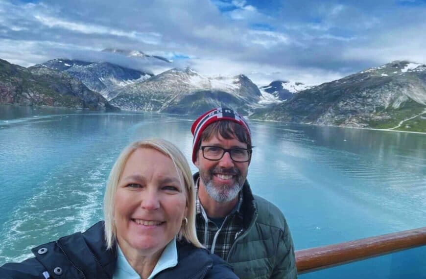 Scott McConkey and Julie McConkey of Miles with McConkey travel blog at Glacier Bay, Alaska