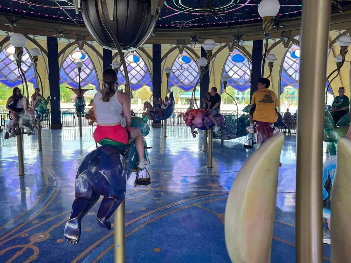 Celestial Park guests ride the Constellation Carousel