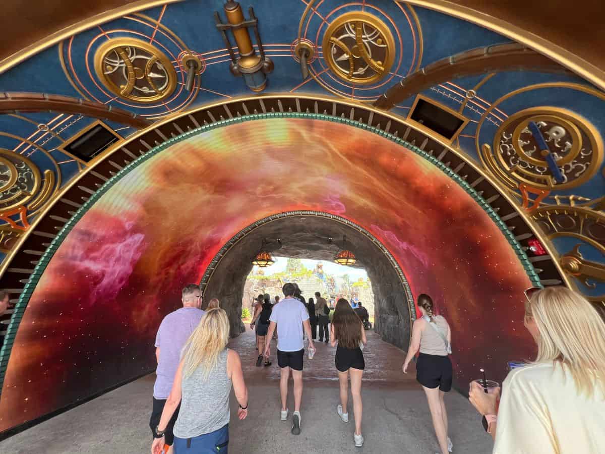 Epic Universe guests walk through the portal to the Isle of Berk