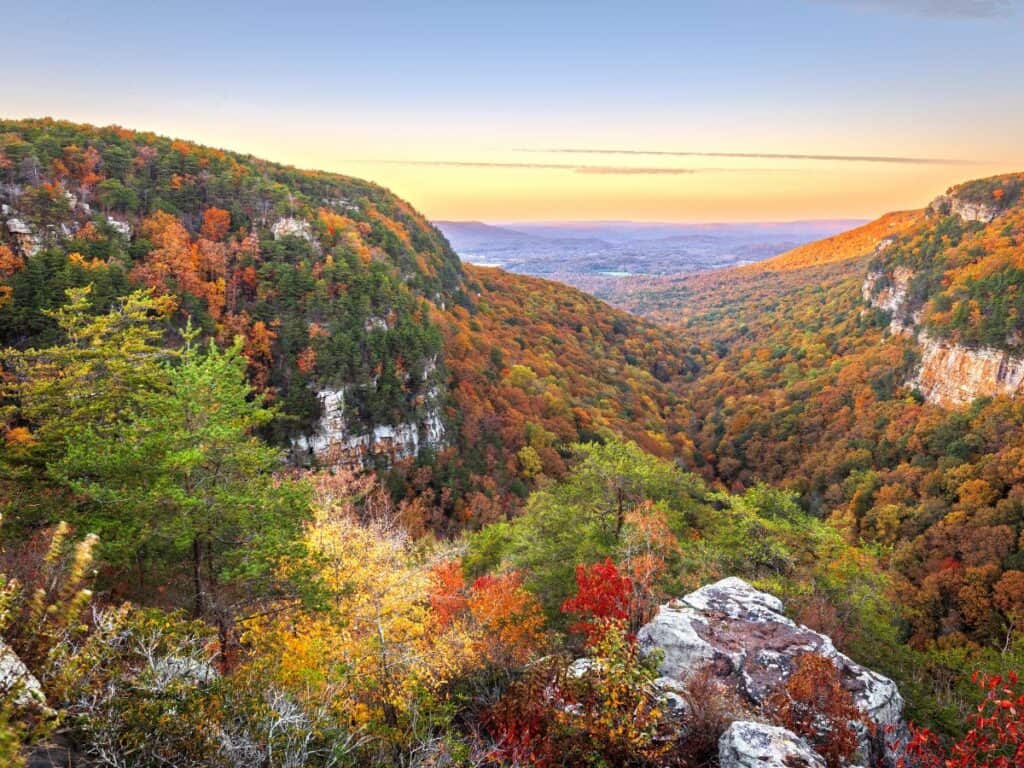 Cloudland Canyon in Georgia dons fall foliage