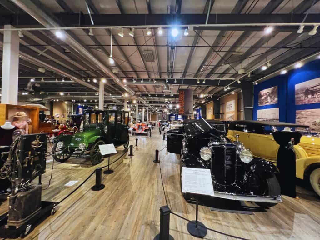 Antique cars fill a room in the Fountainhead Antique Auto Museum in Fairbanks, AK - one of America's best transportation museums