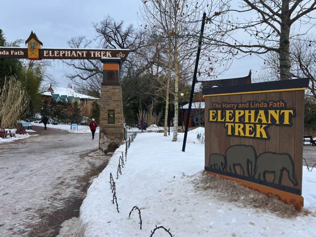 Entrance to Elephant Trek, a new Asian elephant exhibit, at the Cincinnati Zoo